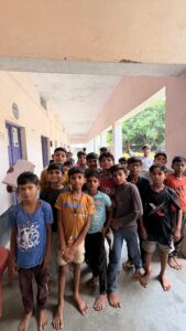 A group of enthusiastic students standing together during a school activity at Sarvodaya Public School, reflecting confidence, discipline, unity, and the spirit of learning.